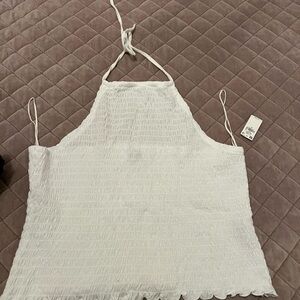 Old Navy White Textured halter top